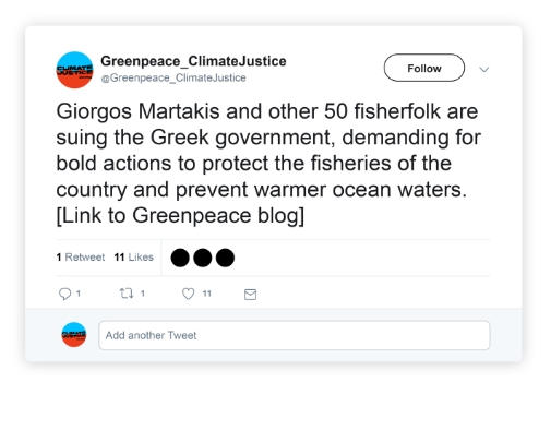 Own your words dont - Climate justice - Greenpeace